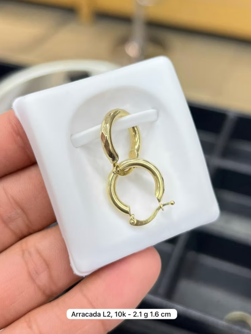 Arracada Oro 10K MEX 1.6 CM