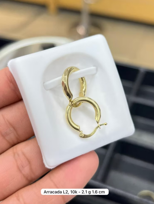 Arracada Oro 10K MEX 1.6 CM