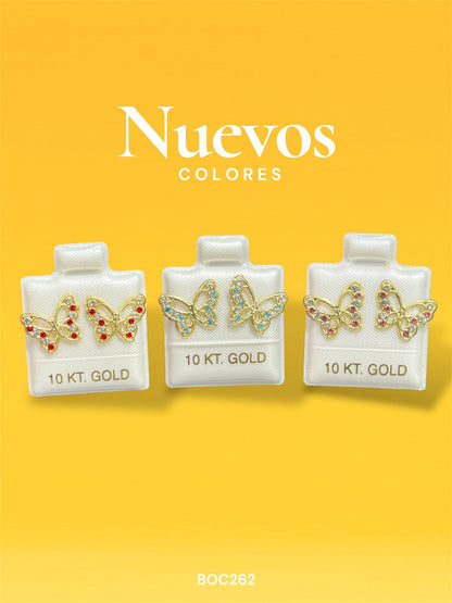 Broquel de Mariposa Oro 10K