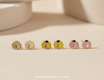 Broqueles de Catarinas Oro 10K