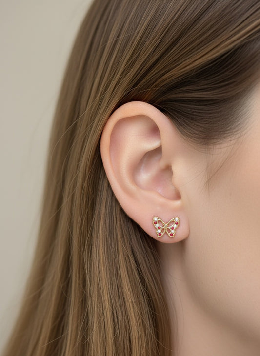 Broquel de Mariposa Oro 10K