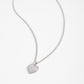 Collar en baño de rodio colgante corazón piedras cristal