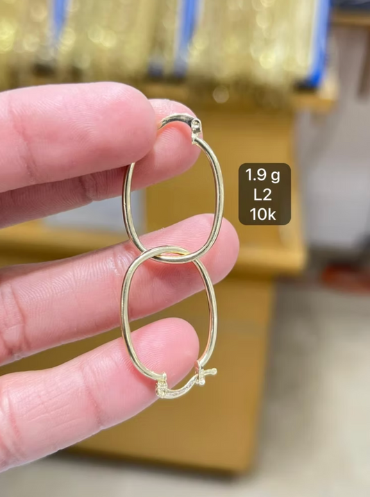 Arracada de Oro 10K MEX 3.5 CM