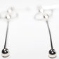 Aretes Largos Balines Plata .925 baño Rodio