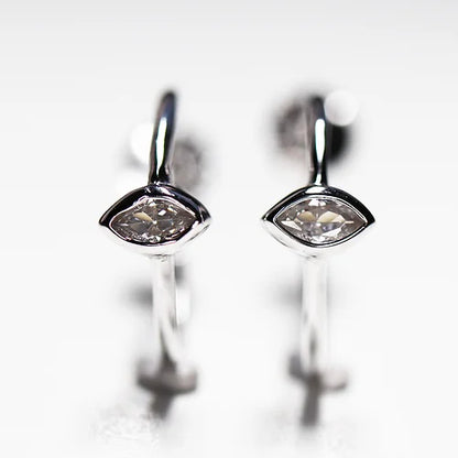 Arracadas Ojos Cz Claras Plata .925 baño Rodio