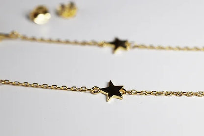 Aretes Largos Rayo,Estrella & Luna Plata .925 baño Oro