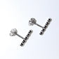 Aretes barra 5 Czs Claras Plata .925 baño Rodio