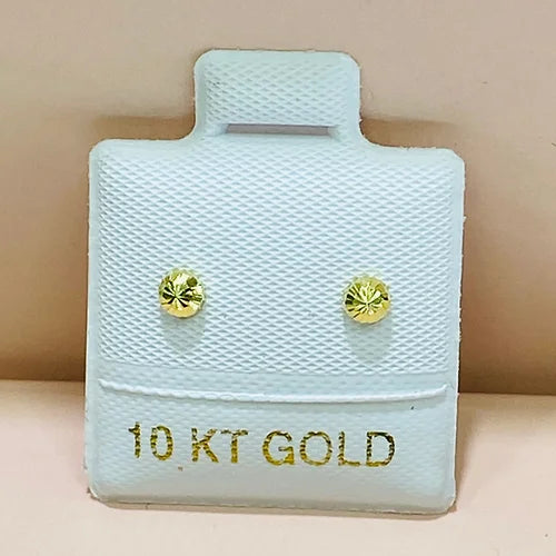 Broquel Oro 10K Hongo 3mm diamantado