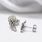 Aretes Alas Plata 925 baño Rodio