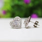 Aretes Corazón Plata .925 con Baño de Rodio y Zirconias