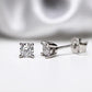 Aretes Cz 4MM Bca Plata 925 Baño Rodio
