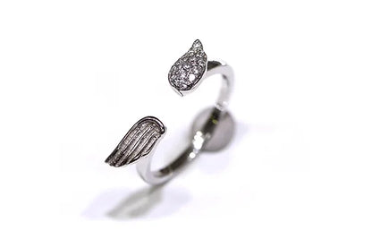 Anillo Alas Plata 925 Baño Rodio