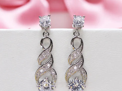 Aretes Cintas Plata 925 baño Rodio