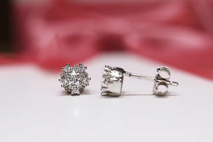 Aretes Plata .925 con Baño de Rodio y Zirconias