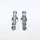 Aretes barra 5 Czs Claras Plata .925 baño Rodio