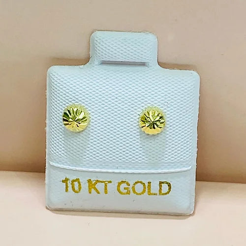 Broquel Oro 10K Hongo 5mm diamantado