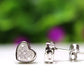 Aretes Corazón Plata 925 Baño Rodio