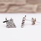 Aretes Triangulo Plata .925 con Baño de Rodio y Zirconias