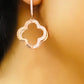 Aretes Flor Colgante - Plata .925 Baño Oro Rosa y Zirconias