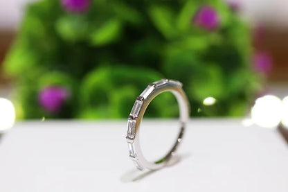 Anillo Churumbela baguette Plata 925 baño Rodio