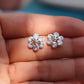 Aretes SnowFlake Plata .925 Baño Rodio