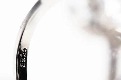 Anillo Solitario Plata .925 baño Rodio