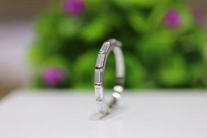Anillo Churumbela baguette Plata 925 baño Rodio