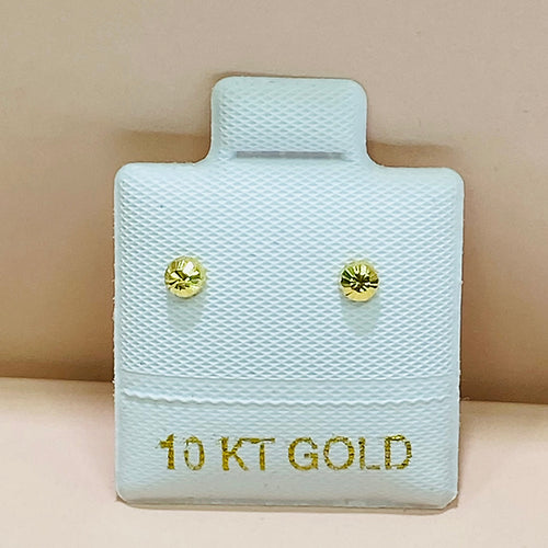 Broquel Oro 10k Hongo 2.5 mm diamantado