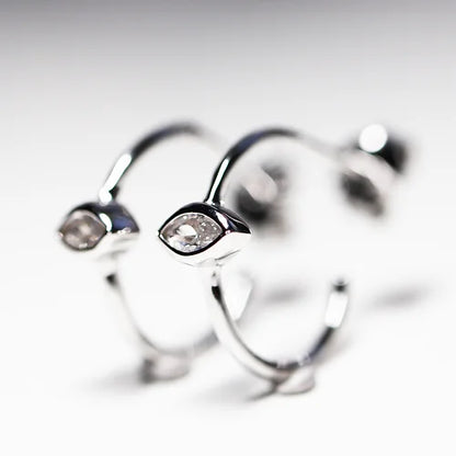 Arracadas Ojos Cz Claras Plata .925 baño Rodio