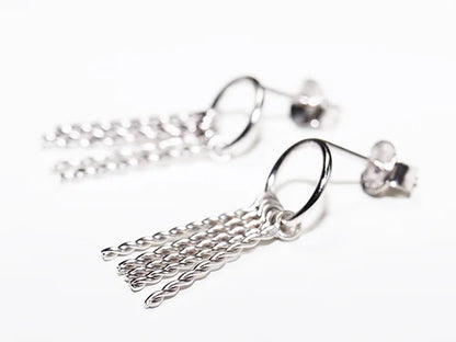 Aretes barbas de Plata .925 baño Rodio