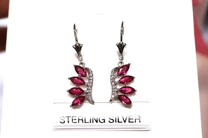 Aretes Plata 925 Baño de Rodio y Zirconias