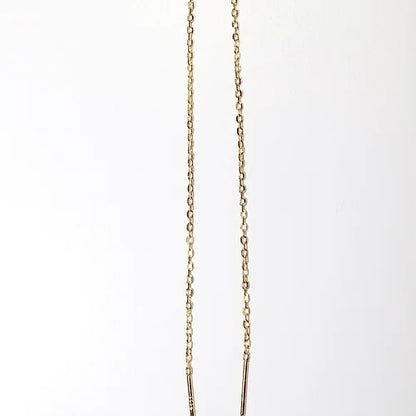 Aretes largos corazón Plata .925 baño Oro