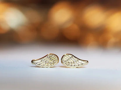 Broquel Oro 10k Alas de Ángel