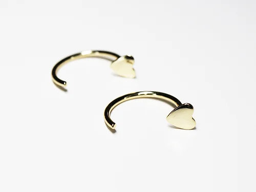 Aretes Corazón Plata .925 baño Oro