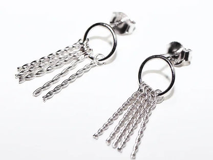 Aretes barbas de Plata .925 baño Rodio