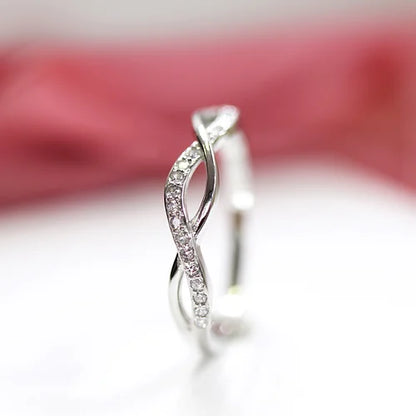 Anillo Infinity Plata 925 baño Rodio