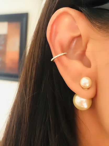 EarCuffs Plata .925 baño en Oro con Zirconias