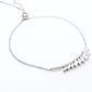Pulsera Ajustable Hojas Plata .925 Baño Rodio y Zirconias