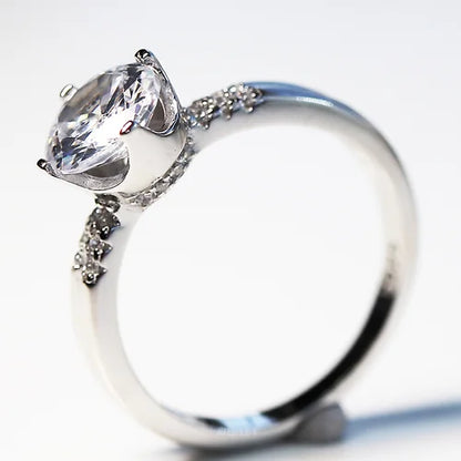 Anillo Solitario Imperial CZ AAA Plata .925 baño Rodio