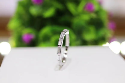 Anillo Churumbela baguette Plata 925 baño Rodio