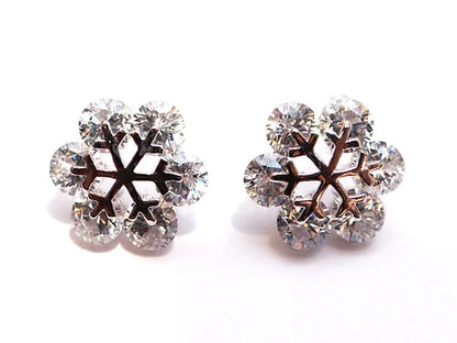 Aretes SnowFlake Plata .925 Baño Rodio