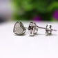 Aretes Corazón Plata 925 Baño Rodio