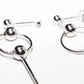 Aretes Largos Balines Plata .925 baño Rodio