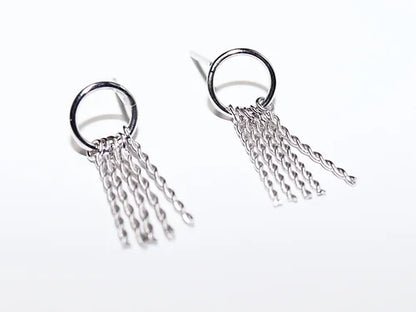 Aretes barbas de Plata .925 baño Rodio