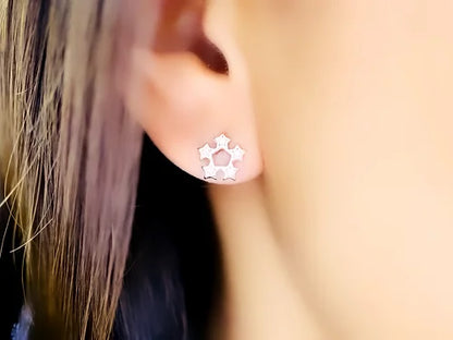 Aretes Plata .925 con Baño de Rodio y Zirconias