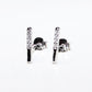 Aretes Barrita Ch Cz AAA Plata .925 ba–o Rodio