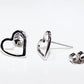 Aretes Corazón Plata .925 Baño Rodio